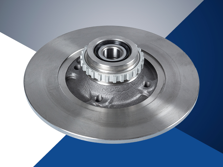 Brake disc with integrated wheel bearing